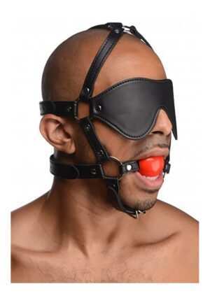 ST Blindfold Harness with Ball Gag - Afbeelding 4