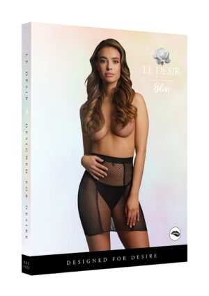 High-waist fishnet skirt - Black - O/S - Afbeelding 3