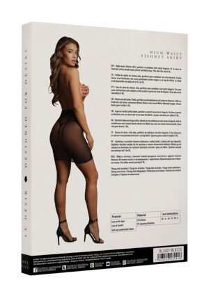 High-waist fishnet skirt - Black - O/S - Afbeelding 4