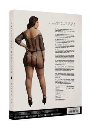 Duo Net Sleeved Mini Dress - Black - OSX - Afbeelding 4