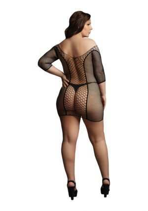 Duo Net Sleeved Mini Dress - Black - OSX - Afbeelding 5