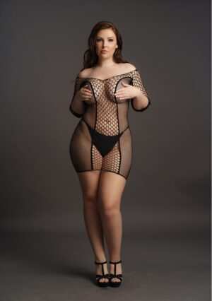 Duo Net Sleeved Mini Dress - Black - OSX - Afbeelding 7