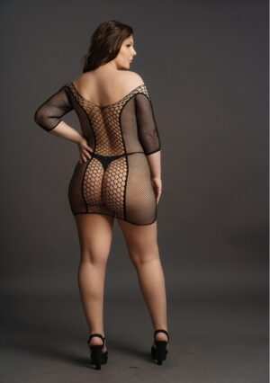 Duo Net Sleeved Mini Dress - Black - OSX - Afbeelding 8