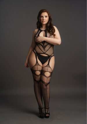 Suspender Bodystocking - Black - OSX - Afbeelding 5