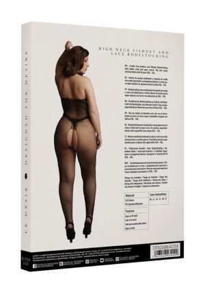 Fishnet and Lace Bodystocking - Black - OSX - Afbeelding 4