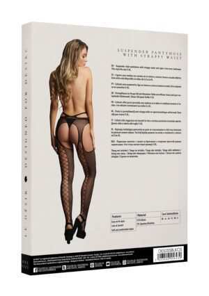 Suspender pantyhose with strappy waist - Black - O/S - Afbeelding 4