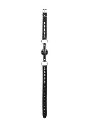 Breathable Ball Gag - with Diamond Studded Straps - Black - Afbeelding 4