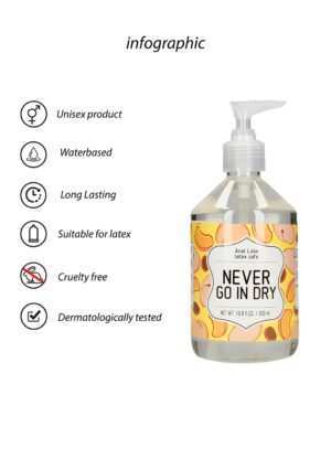 Anal Lube - NEVER GO IN DRY - 500 ml - Afbeelding 5