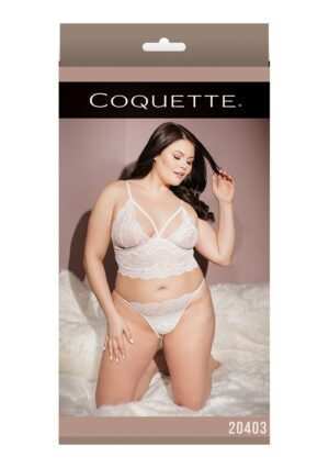 Bralette And Crotchless Panty - White - OSX - XL - Afbeelding 3