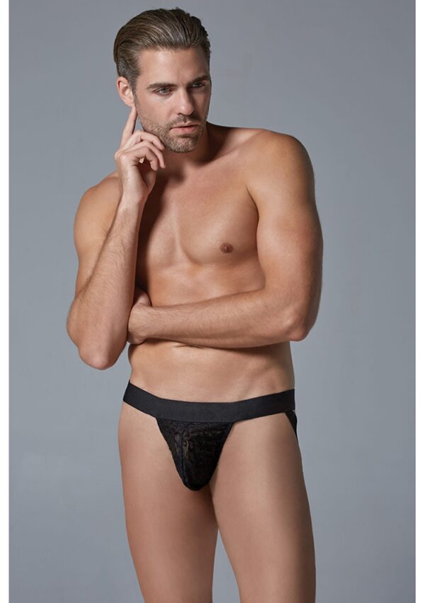 l017 sm 1.jpg Leopard Jockstrap  - Black - L/XL