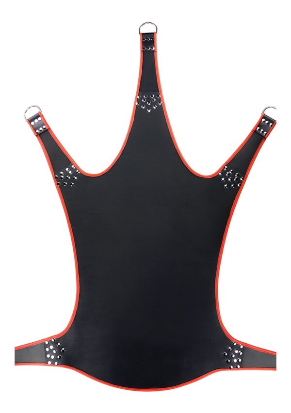ms31700 1.jpg Leather sling with Red piping - 5 points - Black