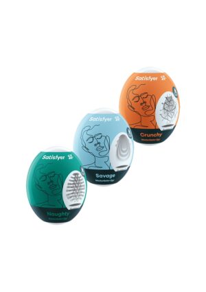 Masturbator Egg Set - Naughty. Savage. Crunchy - 3 pcs