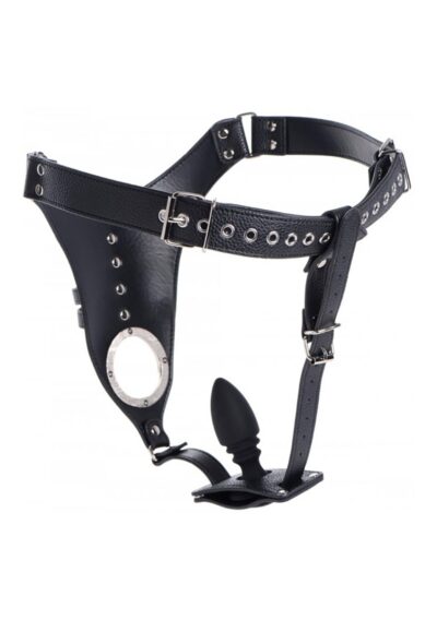 Male Chastity Harness with Silicone Anal Plug