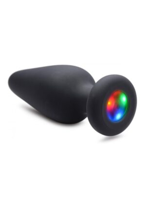 Silicone Light-Up Medium Anal Plug - Black