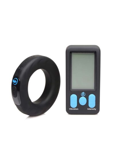 Vibrating and E-Stim Silicone Cock Ring w/ RC 45mm