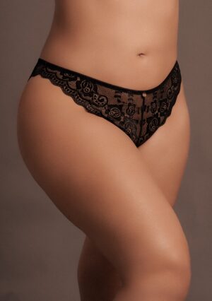 Zo - Lace Brief Back Lacing Golden Details - Black - OSX - Afbeelding 7