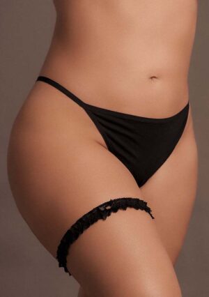 Noel - Elastic Lace Garter Golden Details - Black - OSX - Afbeelding 7
