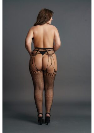 Shredded Suspender Pantyhose - Black - OSX - Afbeelding 6