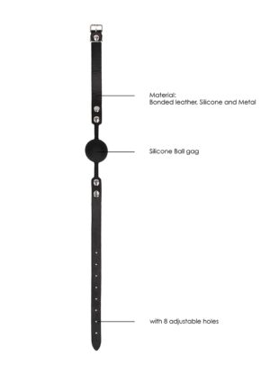 Silicone Ball Gag - with Adjustable Bonded Leather Straps - Afbeelding 6