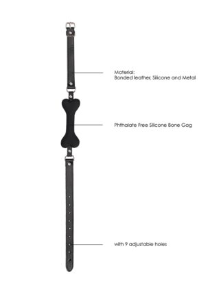 Silicone Bone Gag - With Adjustable Bonded Leather Straps - Afbeelding 6