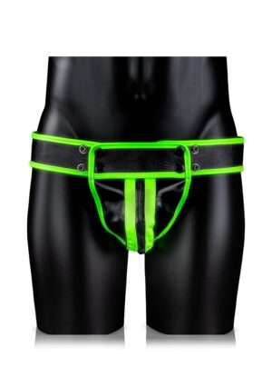 Striped Jock Strap - GitD - Neon Green/Black - L/XL - Afbeelding 5