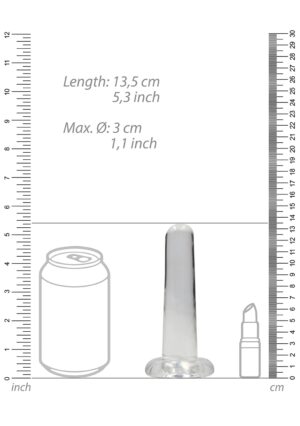 5.3'' / 13.5cm Non Realistic Dildo Suction Cup - Transparent - Afbeelding 3
