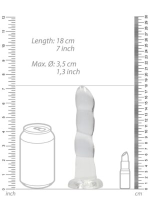 7'' / 17cm Non Realistic Dildo Suction Cup - Transparent - Afbeelding 3