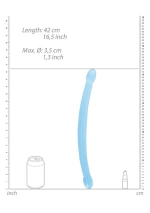 17'' / 42cm Non Realistic Double Dildo - Blue - Afbeelding 3
