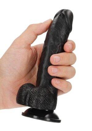Dildo with Balls and Suction Cup - 6''/ 15.5 cm - black - Afbeelding 7