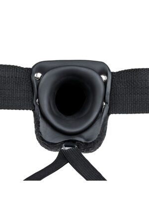 Hollow Strap-on with Balls - 7'' / 18 cm - Black - Afbeelding 4