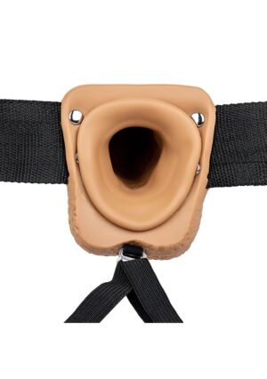 Vibrating Hollow Strap-on with Balls - 7'' / 18 cm - Tan - Afbeelding 4
