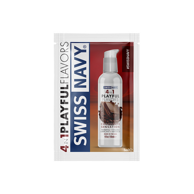 sn4n1fcs5ml 2.png 4 in 1 lubricant with chocolate sensation flavor 0.18 fl oz / 5 ml