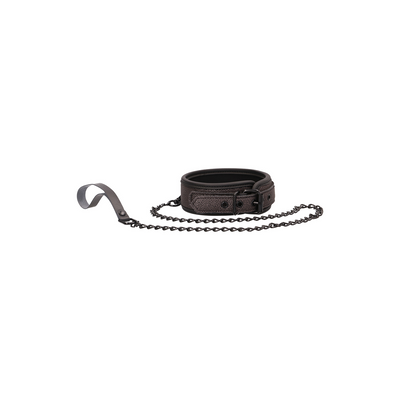 ouch! elegance elegant collar with leash titanium grey Ouch! Elegance - Elegant Collar with Leash - Titanium Grey