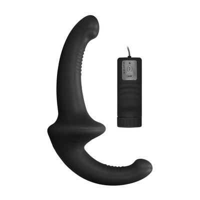 ouch! vibrating silicone strapless strapon black Ouch! - Vibrating Silicone Strapless Strapon - Black