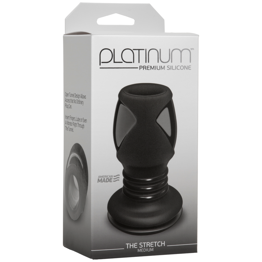 Platinum Premium Silicone - De Stretch - Open-Tunnel Butt Plug - Medium