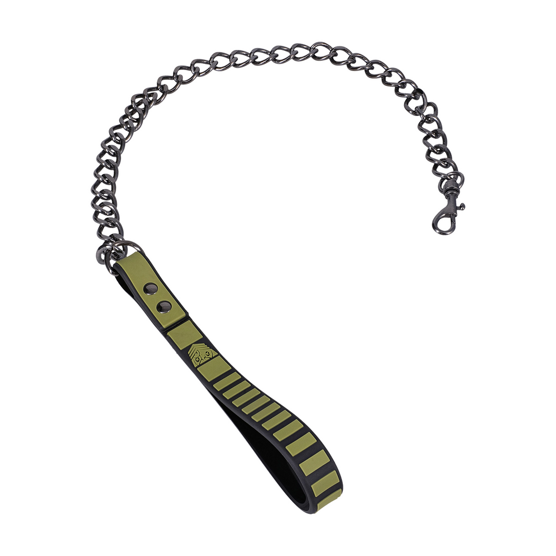 Fort Troff - Tactische Halsband en Leash - Zwart/Groen