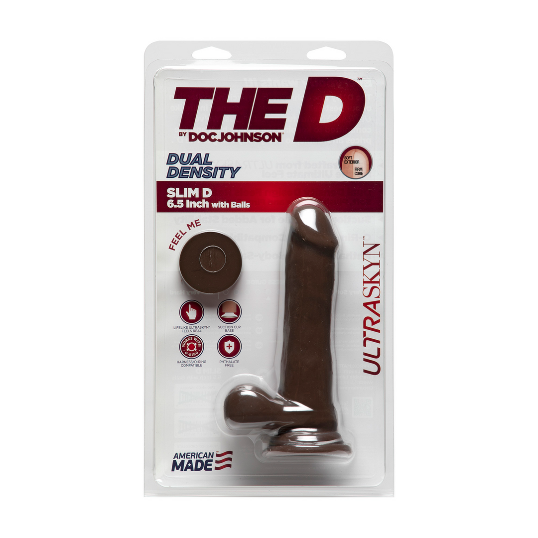 The D - Slim D - Realistic ULTRASKYN Dildo met Ballen - 6 / 15 cm