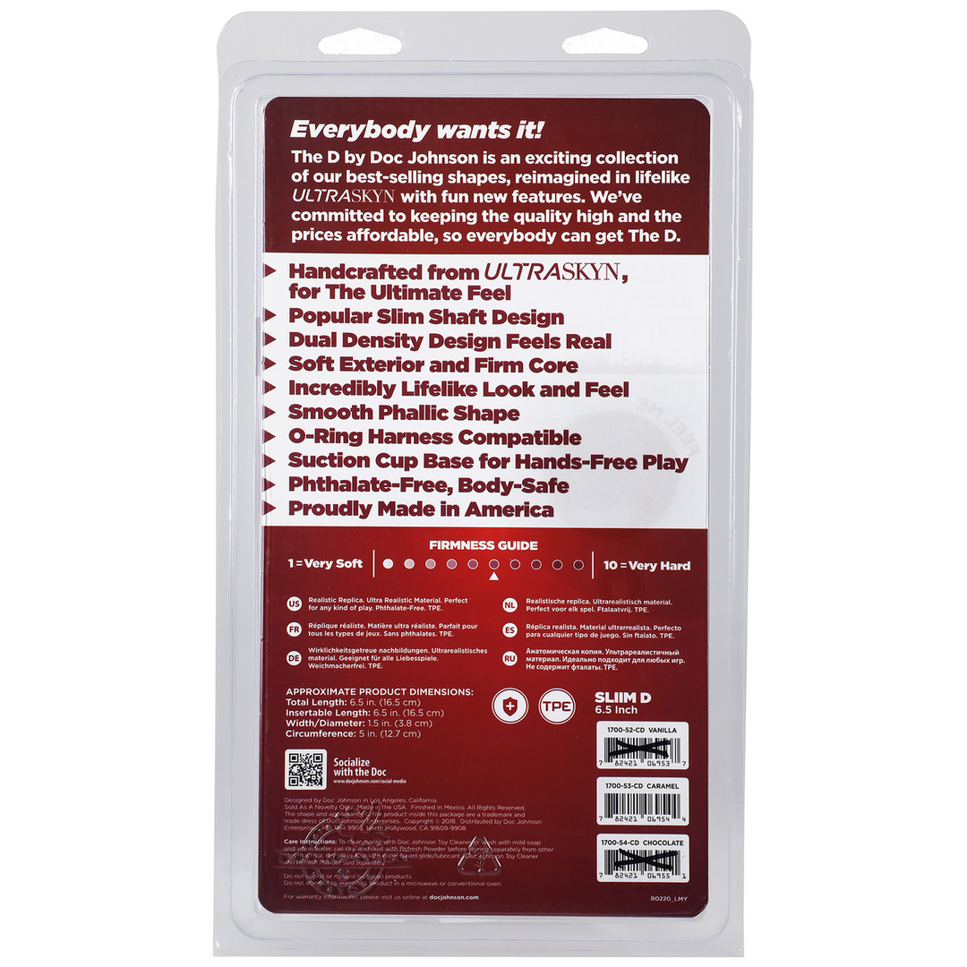 The D - Slim D - Realistic ULTRASKYN Dildo - 6 / 15 cm