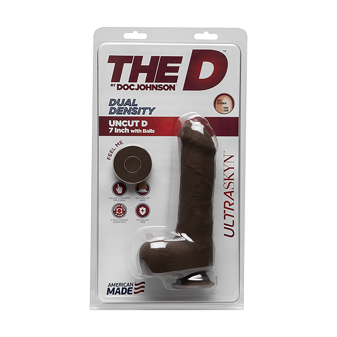 The D - Uncut D - Realistic ULTRASKYN Dildo met Ballen - 7 / 18 cm