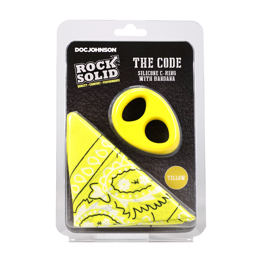 Rock Solid - The Code - Siliconen Cockring met Bandana - Geel