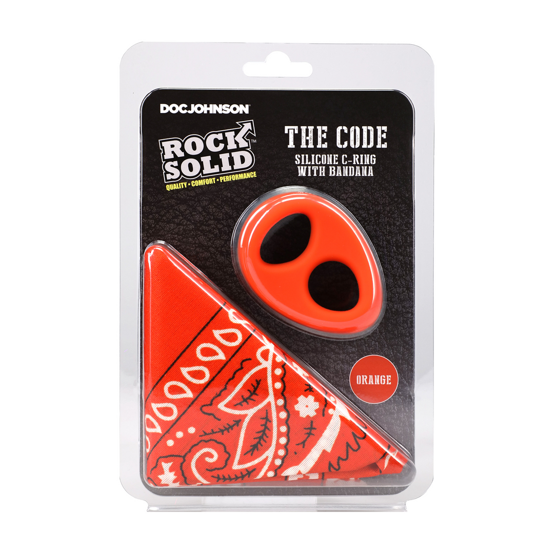 Rock Solid - The Code - Siliconen Cockring met Bandana - Oranje