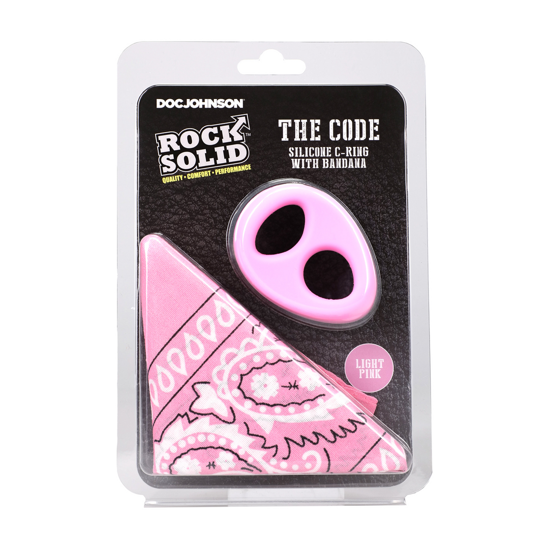 Rock Solid - The Code - Siliconen Cockring met Bandana - Roze