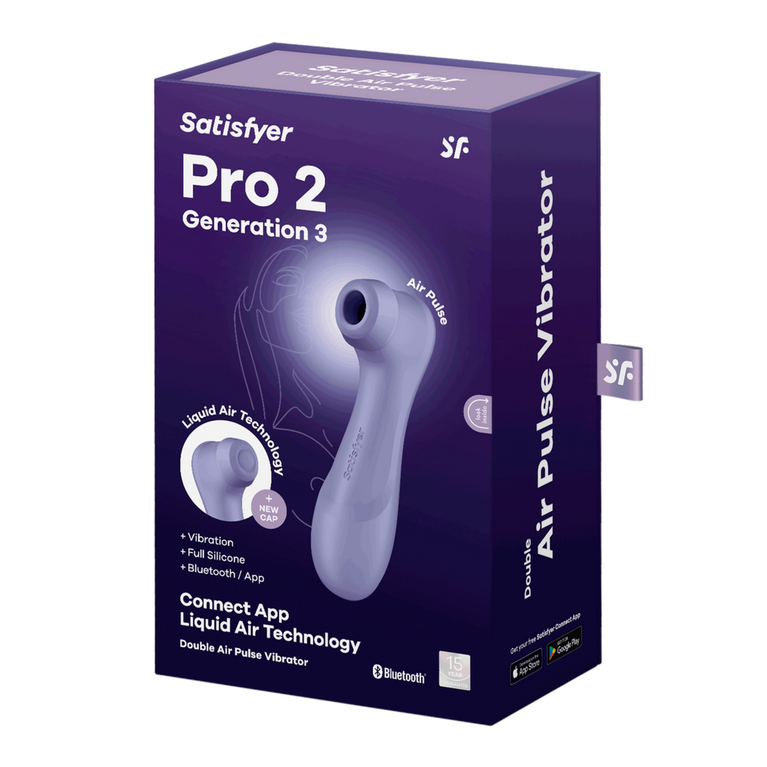 Satisfyer - Pro 2 Generatie 3 - Double Air Pulse Vibrator - Liquid Air en Connect App - Lila