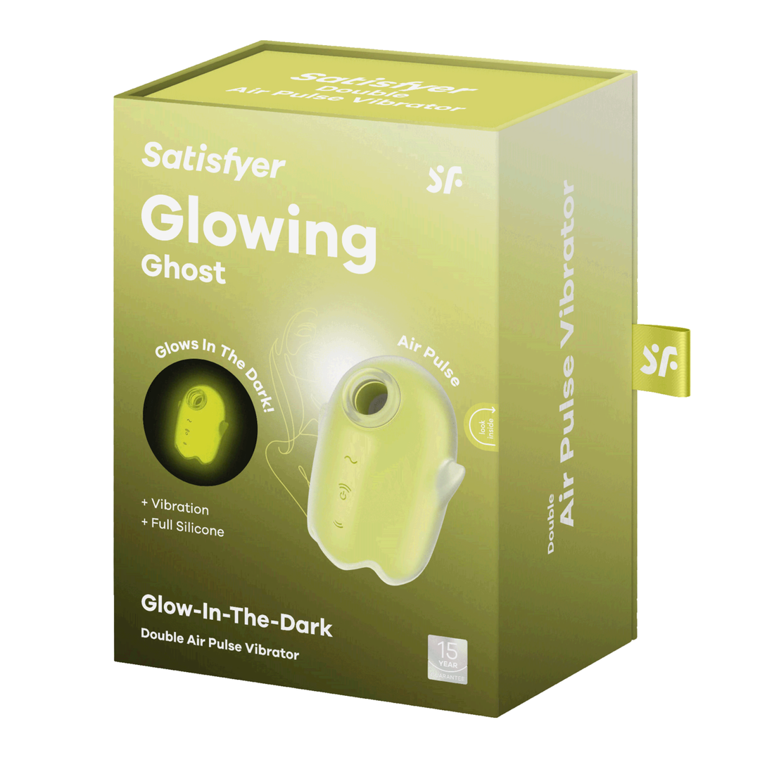 Satisfyer - Glowing Ghost - Glow in the Dark - Dubbele Air Pulse Vibrator - Geel
