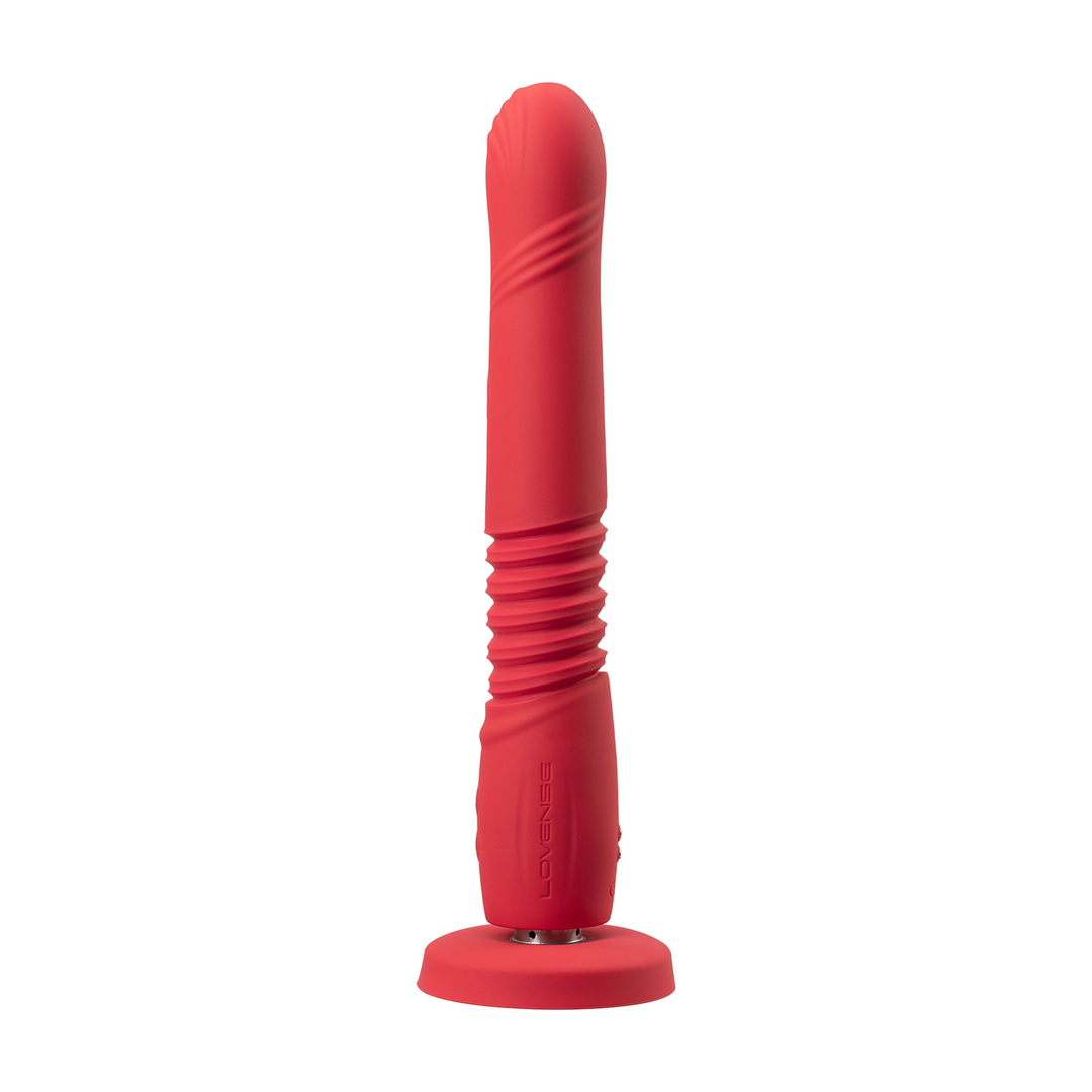 Gravity - App-gestuurde Automatische Duw- en Vibrerende Dildo - Rood