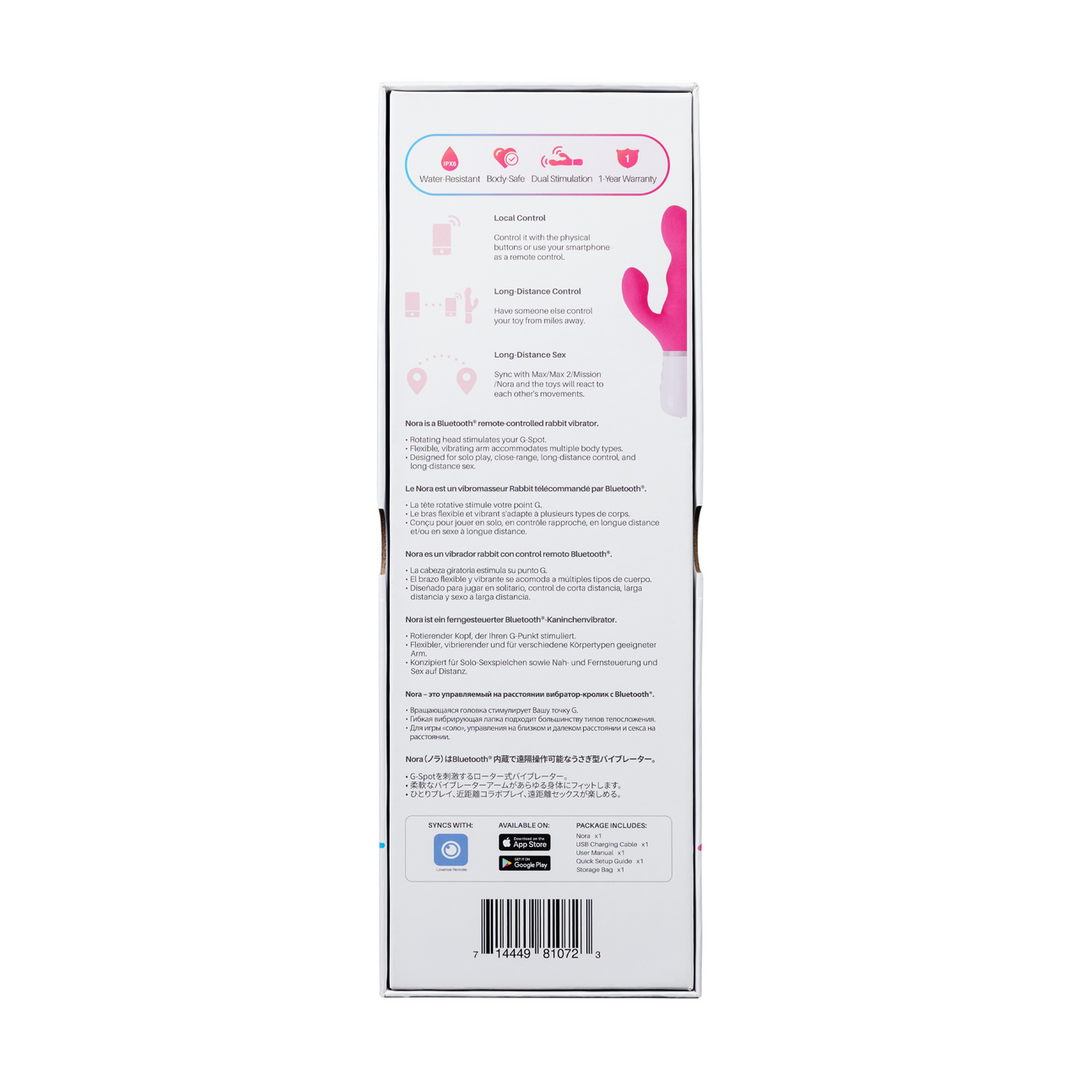 Nora - Bluetooth Afstandsbediening Konijnen Vibrator - Roze