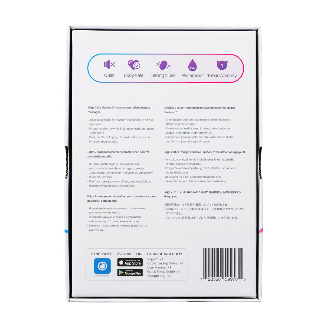 Edge 2 - Verstelbare Dual-motor App-gestuurde Prostaatmassager - Zwart