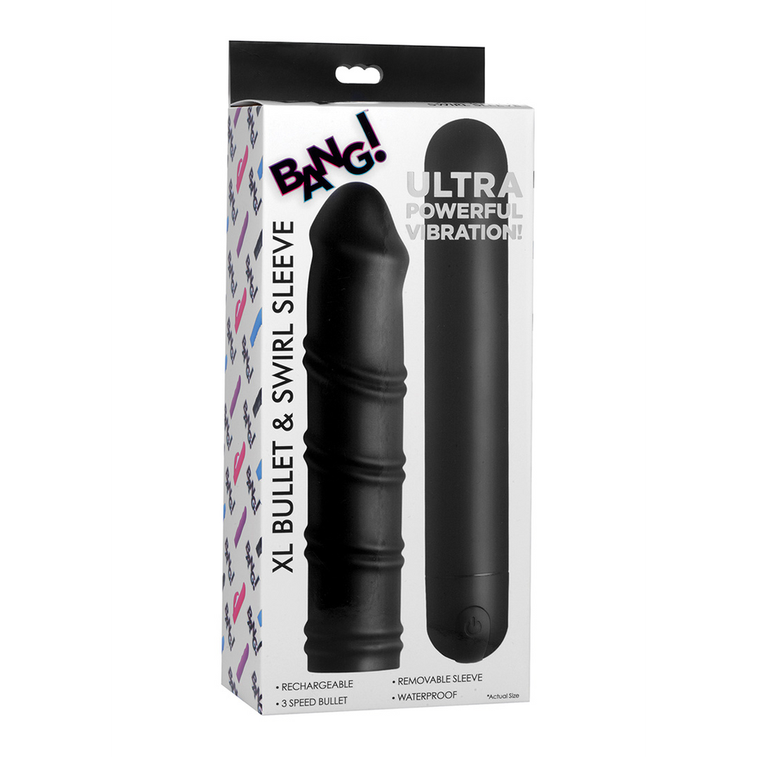 Bang! - XL Bullet en Swirl Siliconen Sleeve