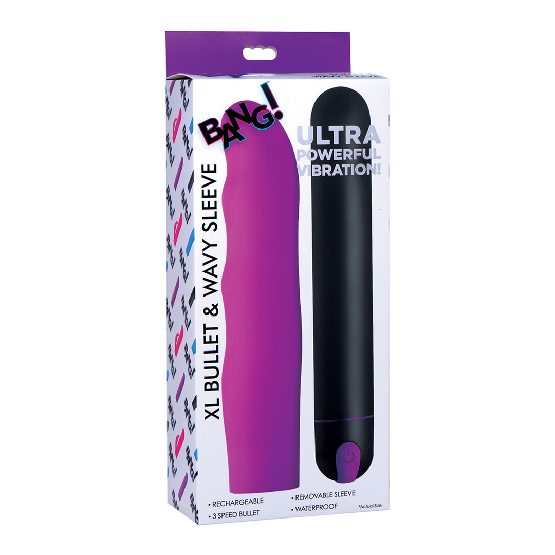 Bang! - XL Bullet en Wavy Siliconen Sleeve
