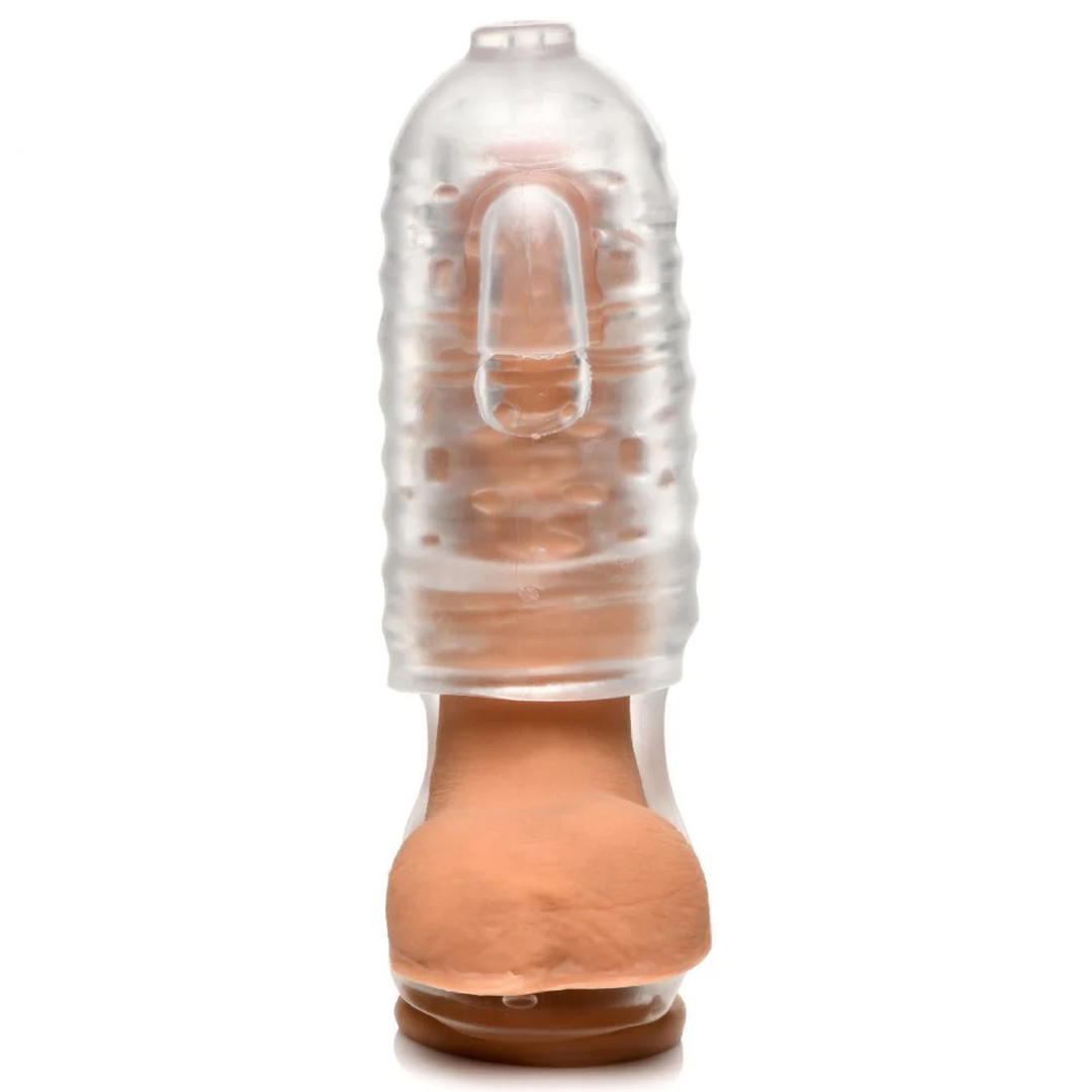 LoveBotz - Melker TPE Masturbator met Ball Strap - Doorzichtig